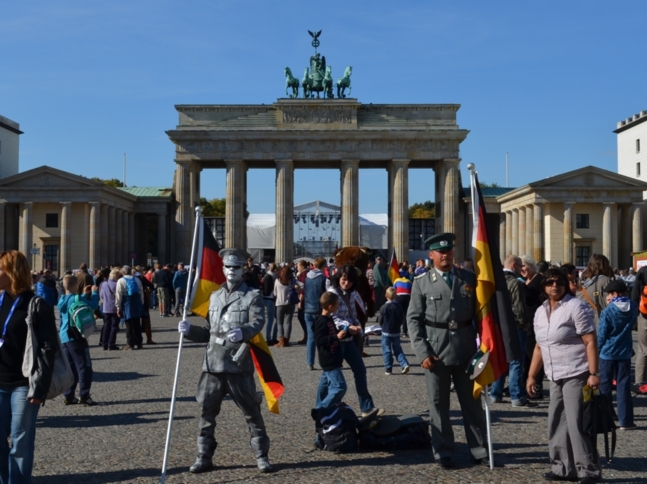 La Porte de Brandebourg lors de la Fête nationale allemande