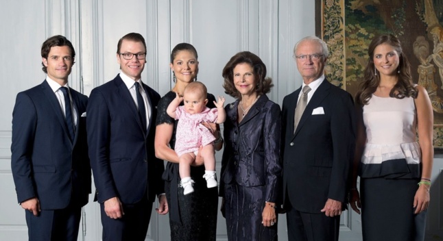 La famille royale de Suède, descendante de Jean-Baptiste Bernadotte, maréchal d'Empire né en France
