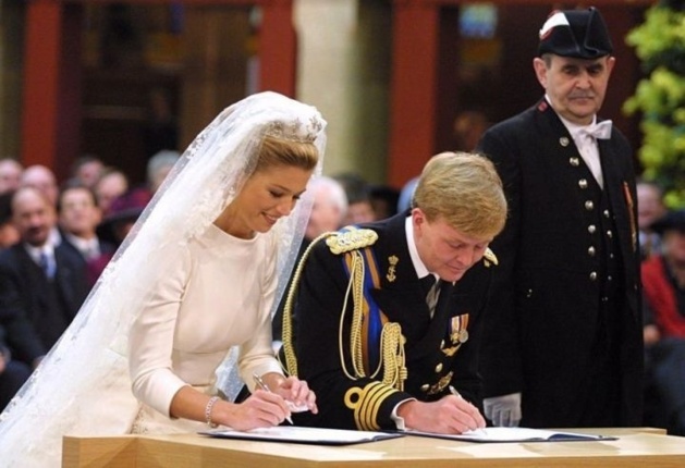 Maxima & Willem-Alexander during their wedding ceremony Crédits : FRED ERNST / ANP / AFP Maxima & Willem-Alexander during their wedding ceremony Crédits : FRED ERNST / ANP / AFP