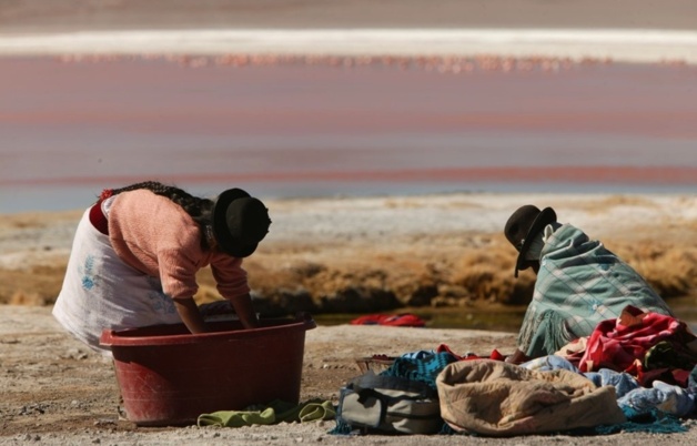 Lessive sur les hauteurs de l'Altiplano / Crédit Photo -- Audrey Sérandour