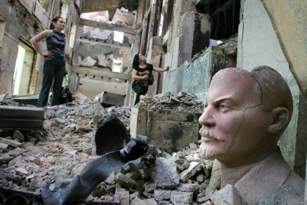 Tskhinvali in ruins, 2008 | Credits-- AFP