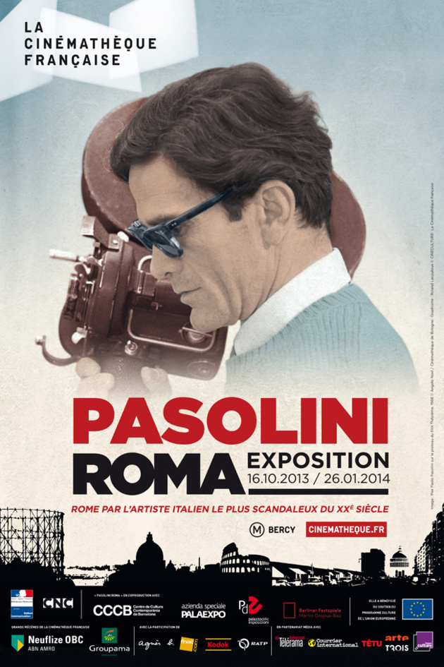 Affiche de l'exposition Pasolini Roma à la Cinémathèque Française Affiche de l'exposition Pasolini Roma à la Cinémathèque Française