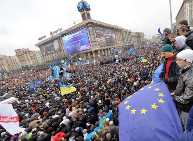 Manifestation pro-européenne en Ukraine. Crédit: Sergei Supinsky