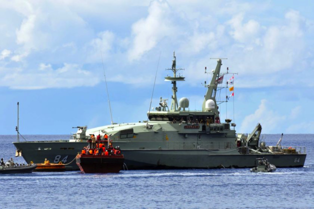 Interception d’un bateau clandestin par la marine australienne. Crédit : Darren Marsh pour ABC Australia