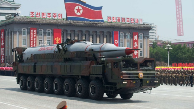 Exhibition d'un missile lors d'une parade militaire à Pyongyang en juillet 2013 Archives/Ed Jones/AFP