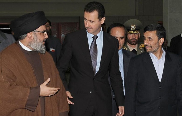 crédit AFP – Archives : Hassan Nasrallah, Bashar al-Assad et Mahmoud Ahmadinejad en 2010