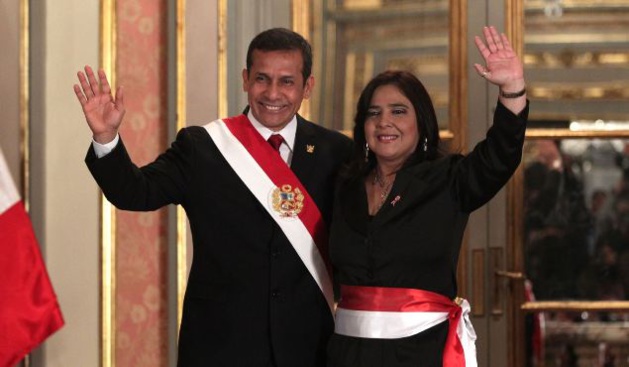Ollanta Humala et Ana Jara, lors de son investiture le 22 juillet 2014 - Crédit TV Perú