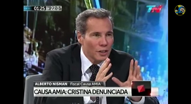 Alberto Nisman durante a sua última entrevista televisiva, dia 14 de Janeiro de 2015. Crédito: Youtube