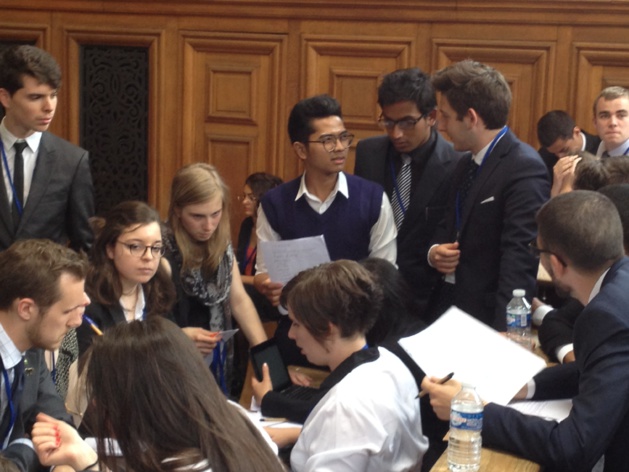 The delegates working on theirs resolutions. The delegates working on theirs resolutions.