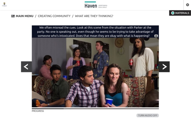 A screenshot of the online course taught by UNCG