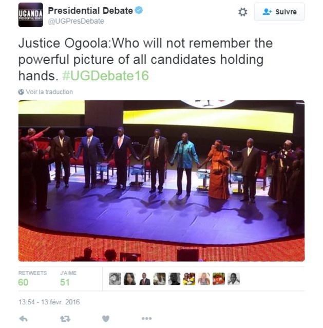 La photo historique des candidats main dans la main