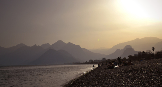 La plage d'Antalya. Crédit photos : Chloé Marchal