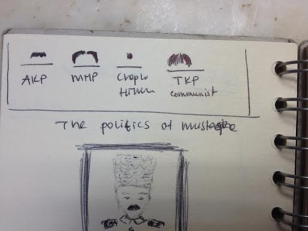 « La moustache politique » : quand la façon de la porter laisse supposer l'appartenance à un parti. Crédit photo : Chloé Marchal « La moustache politique » : quand la façon de la porter laisse supposer l'appartenance à un parti. Crédit photo : Chloé Marchal