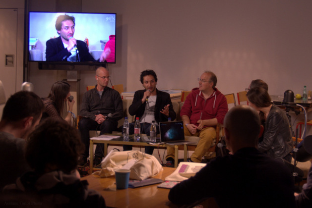 Table ronde sur la réalité virtuelle lors de la radio Lab. Crédit Auriane Guiot.