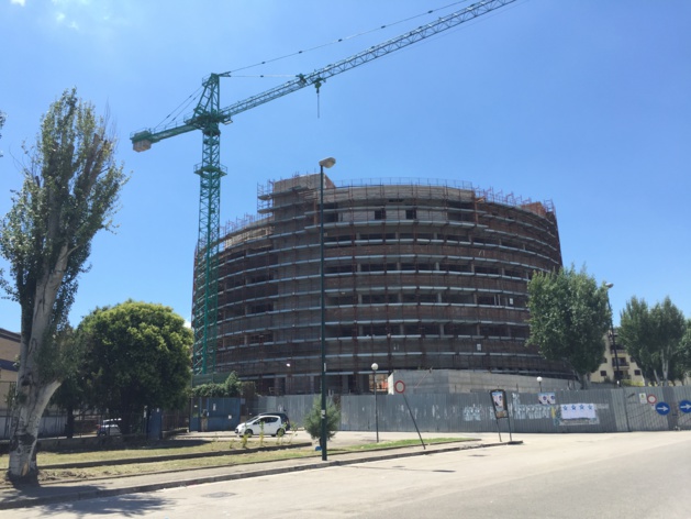 L'université de médecine en construction. Crédit Jules Coussement