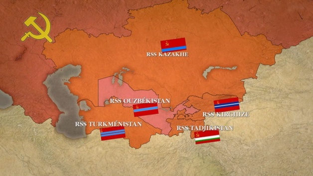 Las repúblicas socialistas soviéticas en Asia central. Créditos : ddcarte.tv