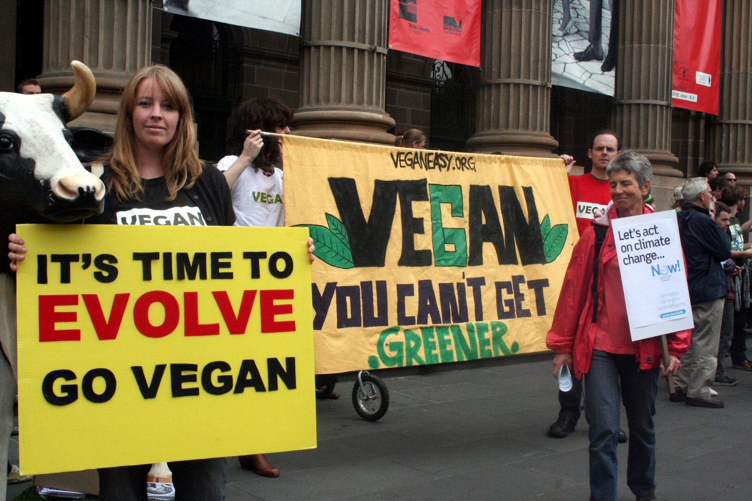 Un rassemblement pro-vegan lors du Melbourne Walk against Warming - crédits Takver