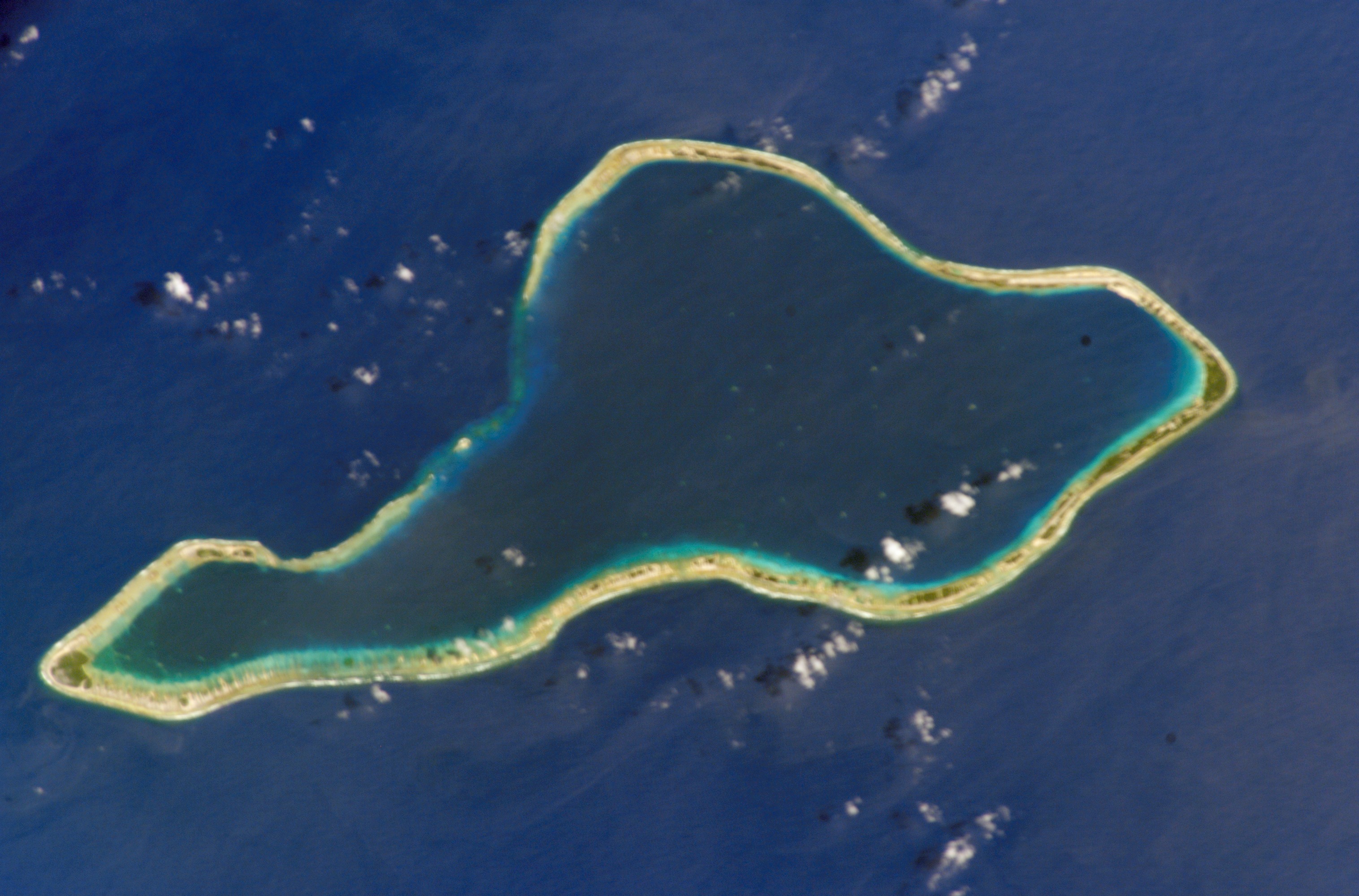 L'atoll Mororua - Crédit NASA