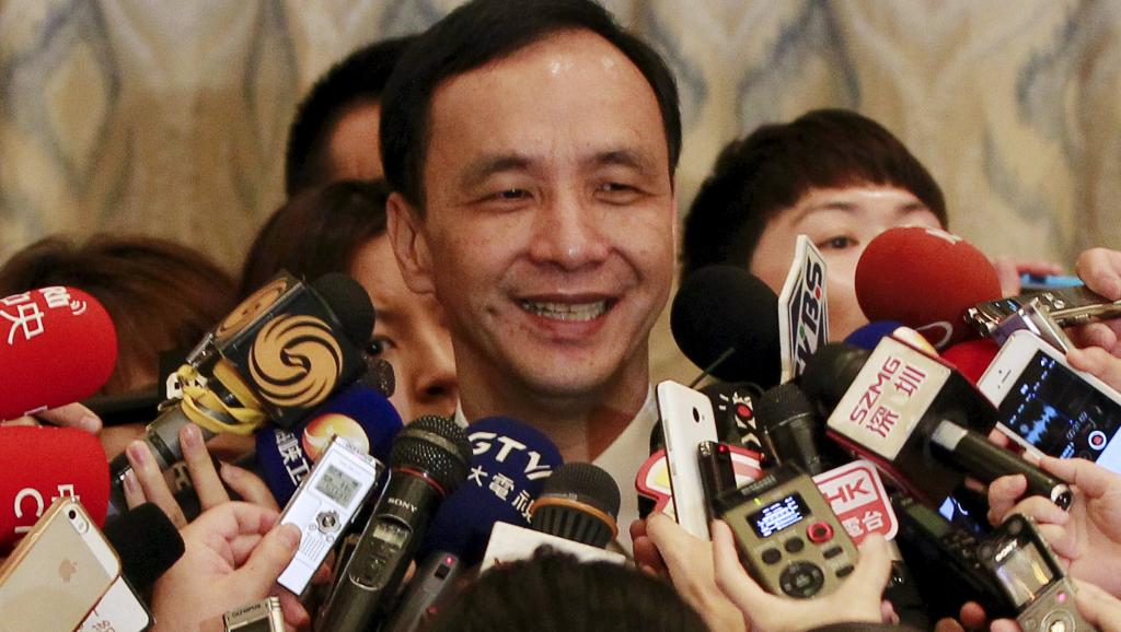 Eric Chu le président du parti au pouvoir à Taïwan, lors d'une conférence de presse à Sanghaï. Crédit Reuters/Stringer
