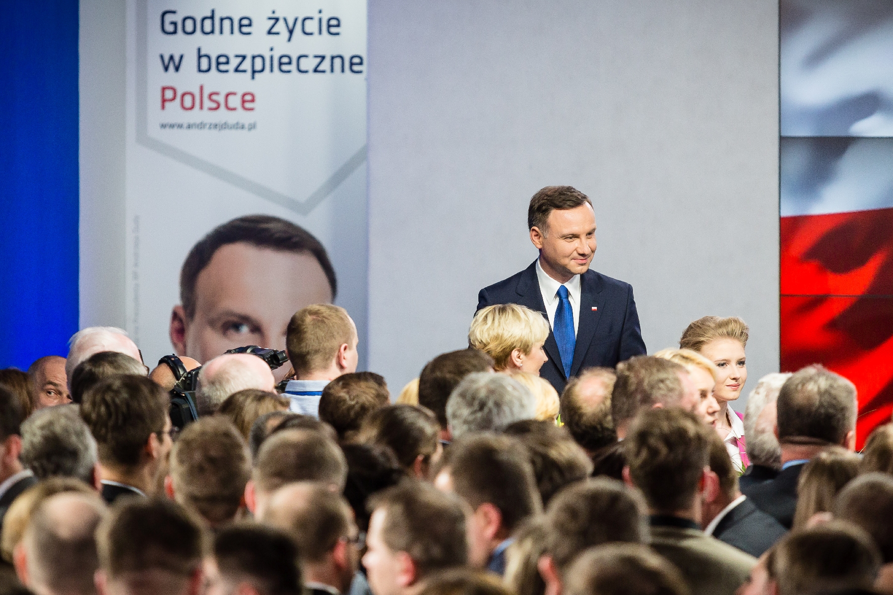 Donné deuxième par les sondages, Andrzej Duda est finalement arrivé en tête au premier tour des élections présidentielles polonaises. Crédit Wojtek Radwanski