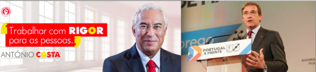 Los candidatos del PS y de la coalición PSD/CDS-PP – Crédit: DR