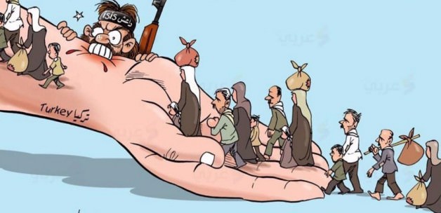 Caricature de l'artiste palestinien Ala El-Lakata suite à l’attentat survenu à Istanbul le 12 janvier dernier.